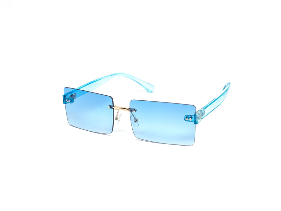 12 Pack: Square Rimless Crystal Color Gradient Wholesale Sunglasses