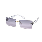 12 Pack: Square Rimless Crystal Color Gradient Wholesale Sunglasses