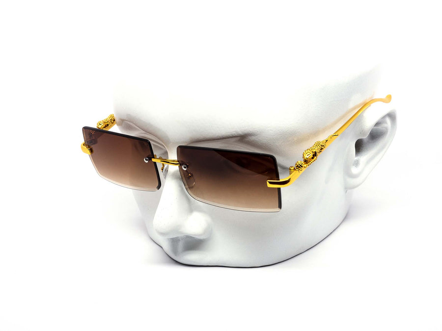 12 Pack: Gold Jag Rimless Miter Gradient Wholesale Sunglasses