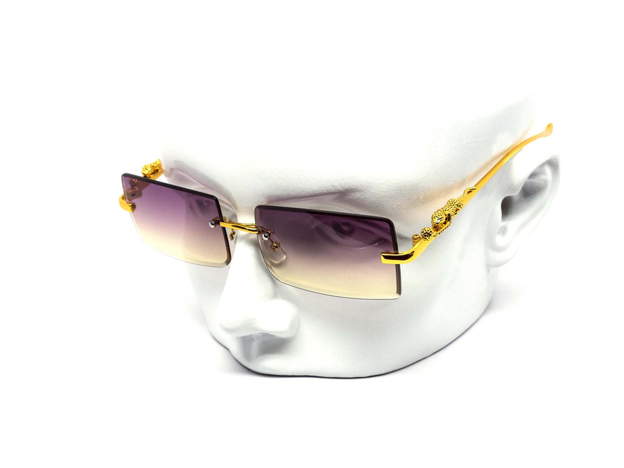 12 Pack: Metal Jag Rimless Miter Duotone Wholesale Sunglasses