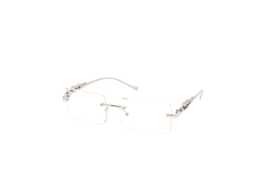 12 Pack: Metal Jag Rimless Miter Clear Wholesale Sunglasses