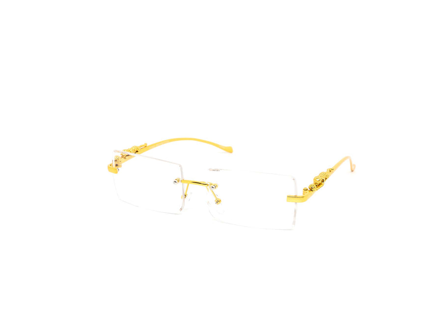 12 Pack: Metal Jag Rimless Miter Clear Wholesale Sunglasses