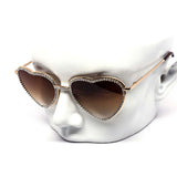 12 Pack: Rhinestone Heart Metal Gradient Wholesale Sunglasses