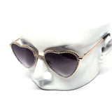 12 Pack: Rhinestone Heart Metal Gradient Wholesale Sunglasses