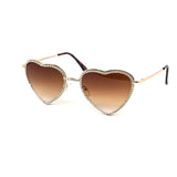 12 Pack: Rhinestone Heart Metal Gradient Wholesale Sunglasses