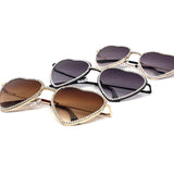 12 Pack: Rhinestone Heart Metal Gradient Wholesale Sunglasses