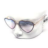 12 Pack: Infused Rhinestone Heart Metal Duotone Wholesale Sunglasses
