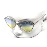 12 Pack: Infused Rhinestone Heart Metal Duotone Wholesale Sunglasses