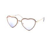 12 Pack: Infused Rhinestone Heart Metal Duotone Wholesale Sunglasses