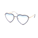 12 Pack: Infused Rhinestone Heart Metal Duotone Wholesale Sunglasses