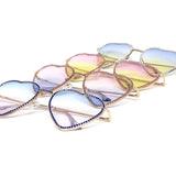 12 Pack: Infused Rhinestone Heart Metal Duotone Wholesale Sunglasses