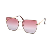 12 Pack: Glamorous Miter-cut Rimless Gradient Wholesale Sunglasses