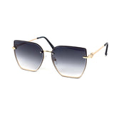12 Pack: Glamorous Miter-cut Rimless Gradient Wholesale Sunglasses