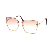 12 Pack: Glamorous Miter-cut Rimless Gradient Wholesale Sunglasses