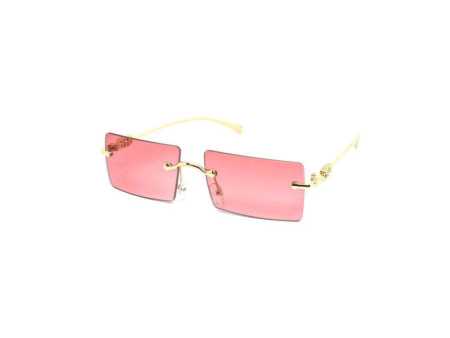 12 Pack: Rimless Lux Crest Square Metal Color Wholesale Sunglasses