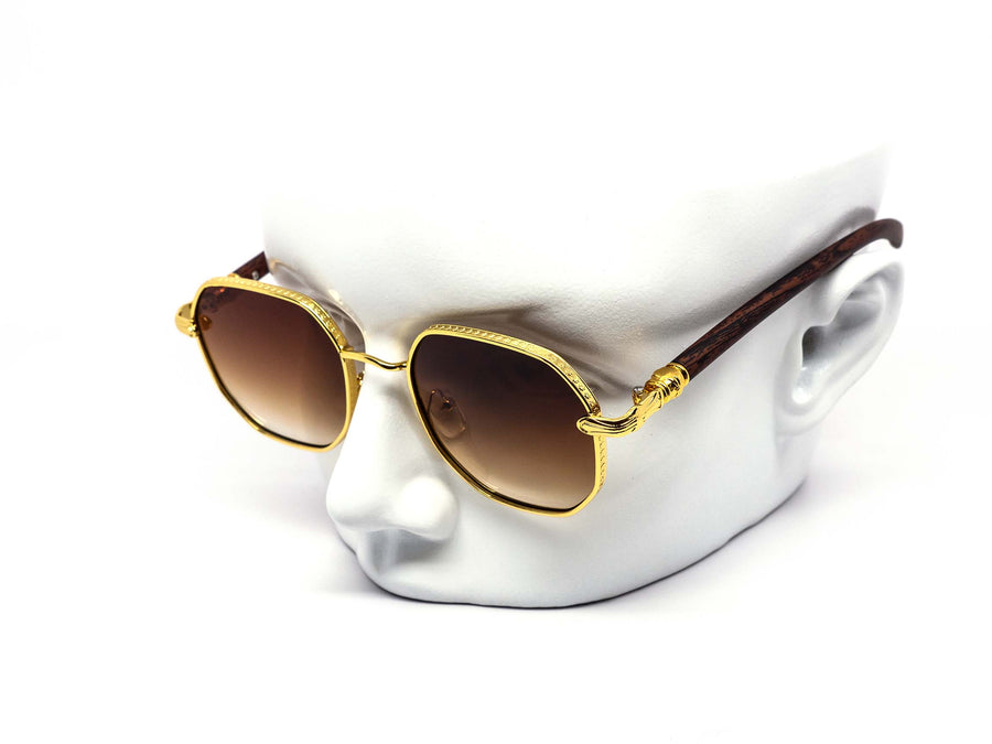 12 Pack: Midori Metal Wood Gradient Wholesale Sunglasses
