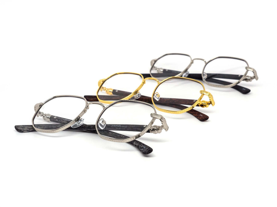 12 Pack: Midori Metal Wood Clear Wholesale Glasses