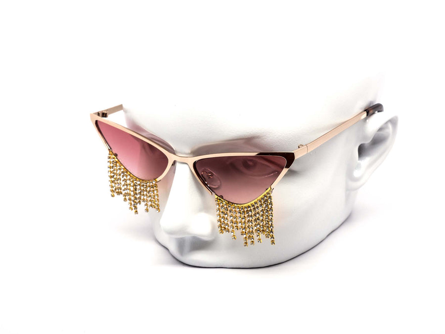 12 Pack: Metal Ronan Rhinestone Tear Drip Wholesale Sunglasses