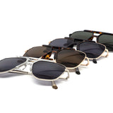 12 Pack: Unique Metal Hexagon Aviator Wholesale Sunglasses