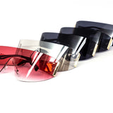 12 Pack: Chic Rimless Shield Wrapper Lucid Wholesale Sunglasses
