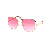 12 Pack: Classy Oversized Chain Link Gradient Wholesale Sunglasses