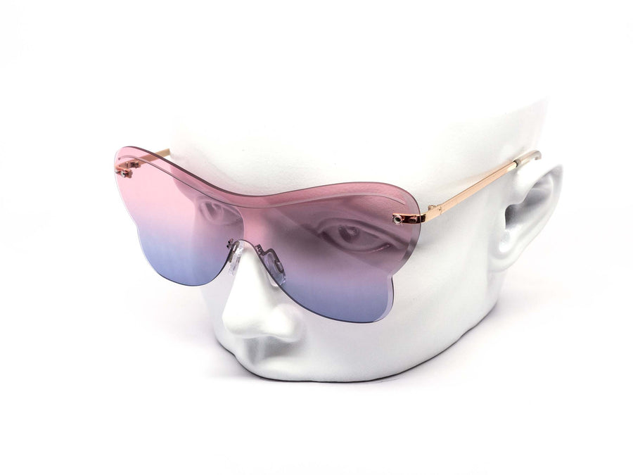 12 Pack: Rimless Duotone Butterfly Drip Wholesale Sunglasses