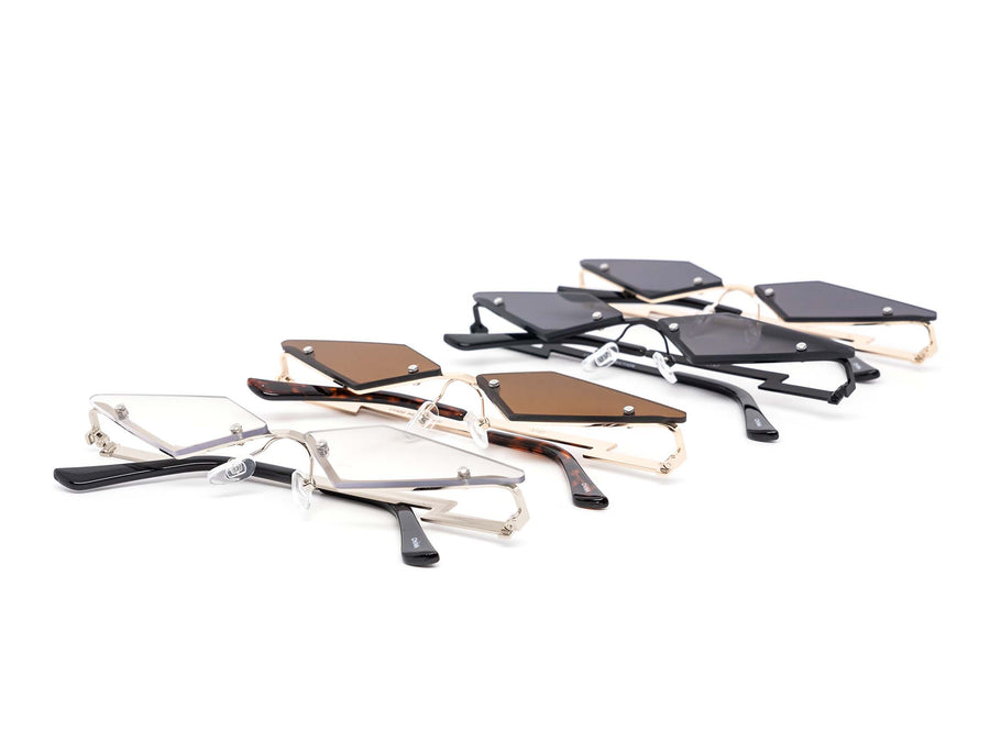 12 Pack: Slim Rimless Pylon Blitz Wholesale Sunglasses