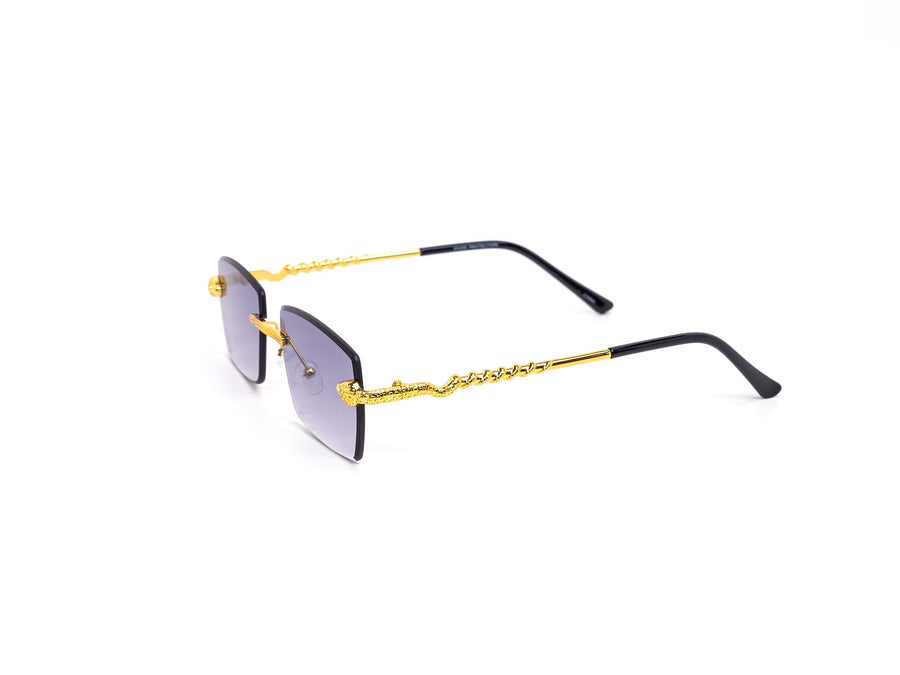 12 Pack: Rimless Miter-cut Serpent Metal Gradient Wholesale Sunglasses