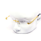12 Pack: Rimless Miter-cut Serpent Metal Clear Wholesale Glasses