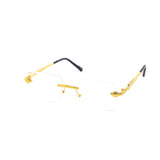 12 Pack: Rimless Miter-cut Serpent Metal Clear Wholesale Glasses