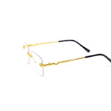 12 Pack: Rimless Miter-cut Serpent Metal Clear Wholesale Glasses