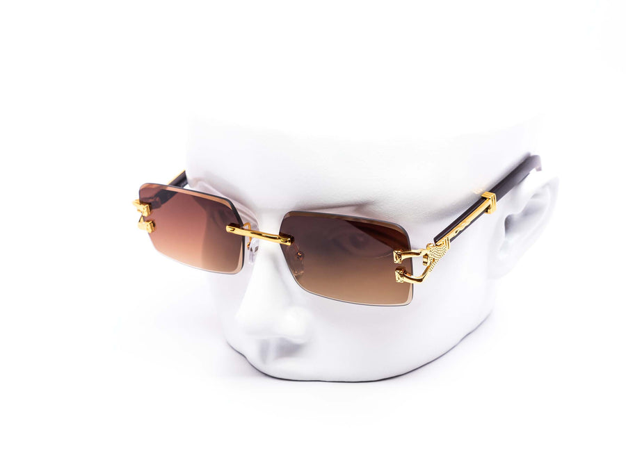 12 Pack: Rimless Miter-cut Wildcat Metal Gradient Wholesale Sunglasses