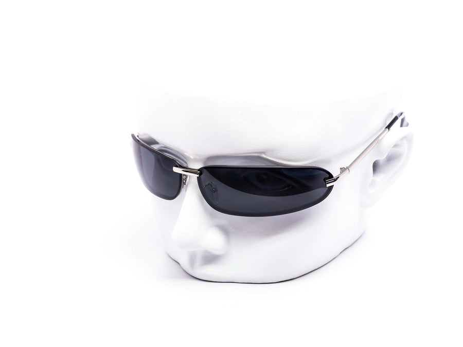 12 Pack: Slender Rimless Matrix Oval Wrap Wholesale Sunglasses