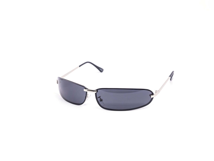12 Pack: Slender Rimless Matrix Oval Wrap Wholesale Sunglasses