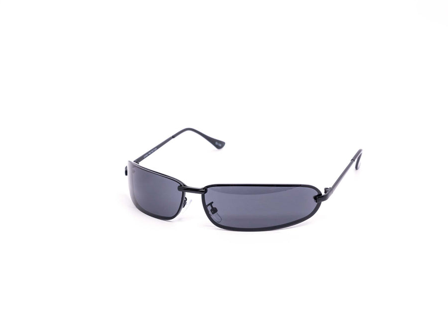 12 Pack: Slender Rimless Matrix Oval Wrap Wholesale Sunglasses