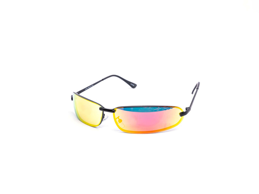 12 Pack: Slender Rimless Matrix Oval Wrap Wholesale Sunglasses