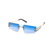 12 Pack: Rimless Skeleton Metal Gradient Wholesale Sunglasses