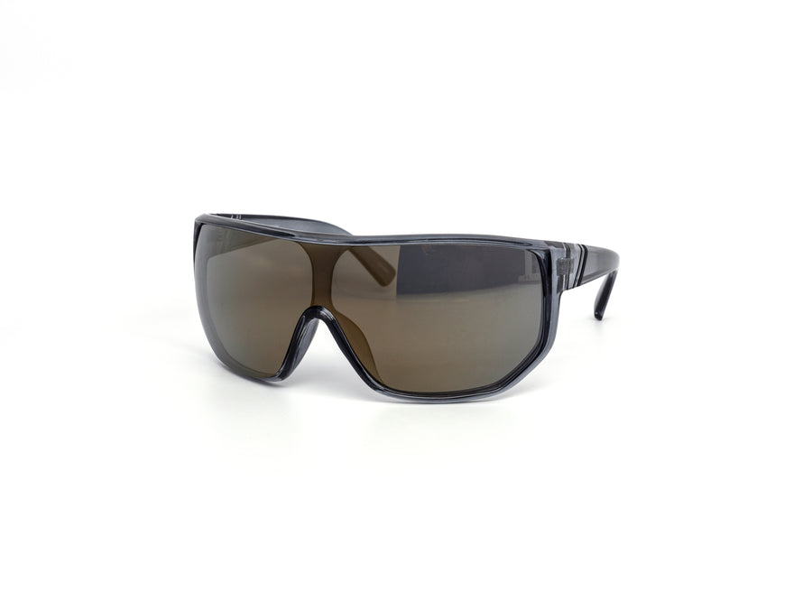 12 Pack: Oversized Mono Wrap Burnt Mirror Wholesale Sunglasses