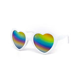 12 Pack: Rainbow Mirror Bubble Heart Wholesale Sunglasses