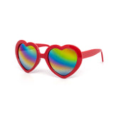 12 Pack: Rainbow Mirror Bubble Heart Wholesale Sunglasses