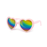 12 Pack: Rainbow Mirror Bubble Heart Wholesale Sunglasses