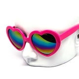12 Pack: Rainbow Mirror Bubble Heart Wholesale Sunglasses