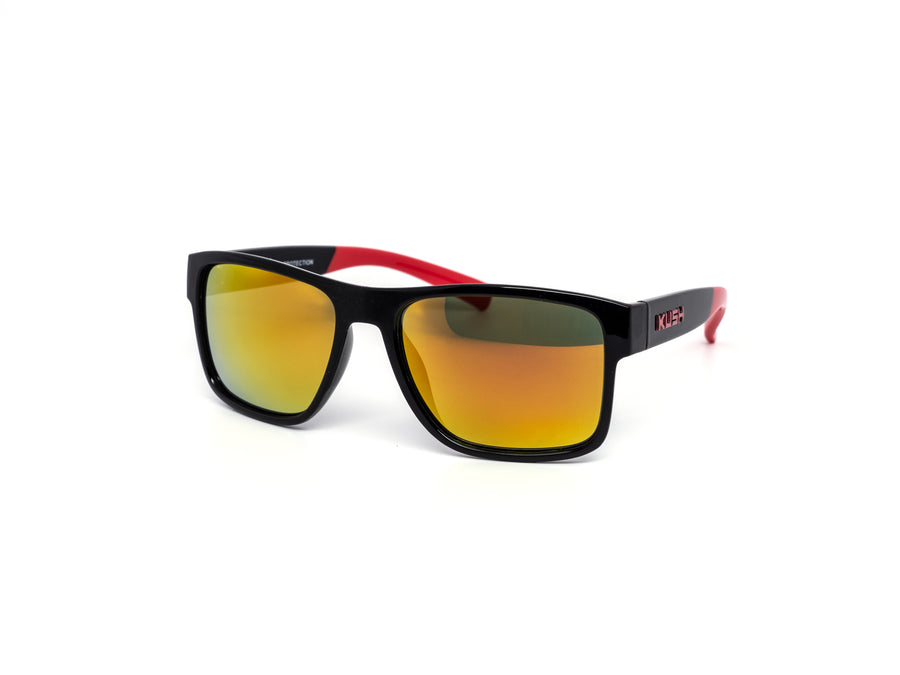 12 Pack: Kush Rebel Neon Temple Color Mirror Wholesale Sunglasses
