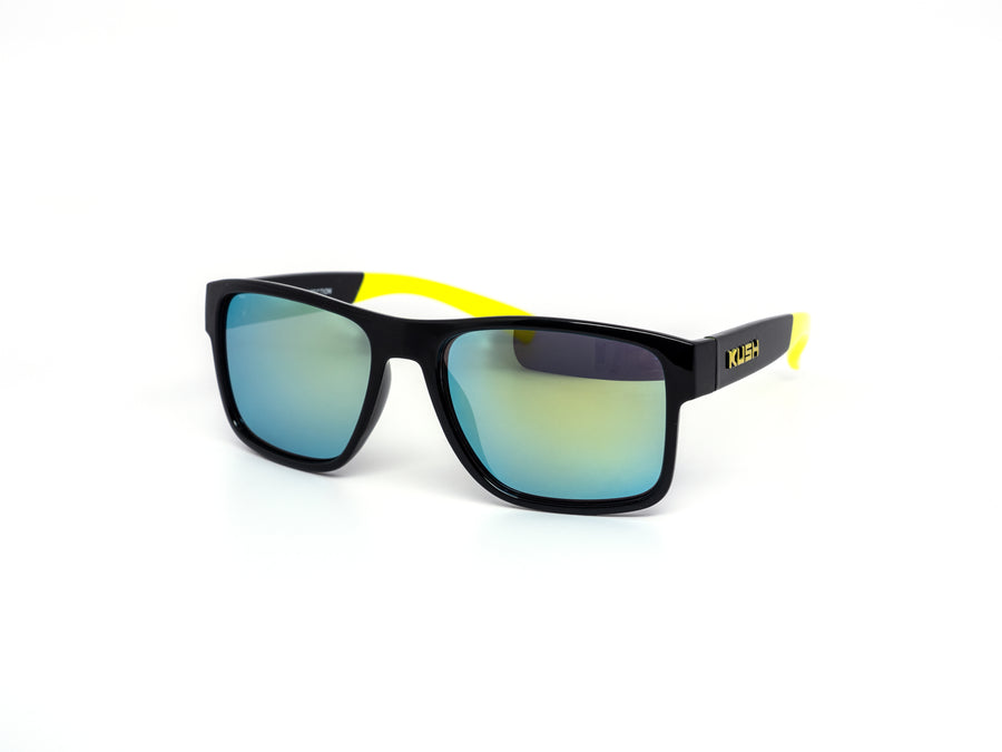 12 Pack: Kush Rebel Neon Temple Color Mirror Wholesale Sunglasses