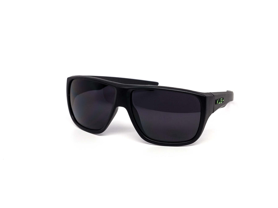 12 Pack: Matte Black Kush Thick Wrap-around Wholesale Sunglasses