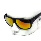 12 Pack: Matte Black Kush Mirror Wrap-around Wholesale Sunglasses