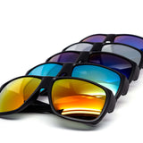 12 Pack: Matte Black Kush Mirror Wrap-around Wholesale Sunglasses