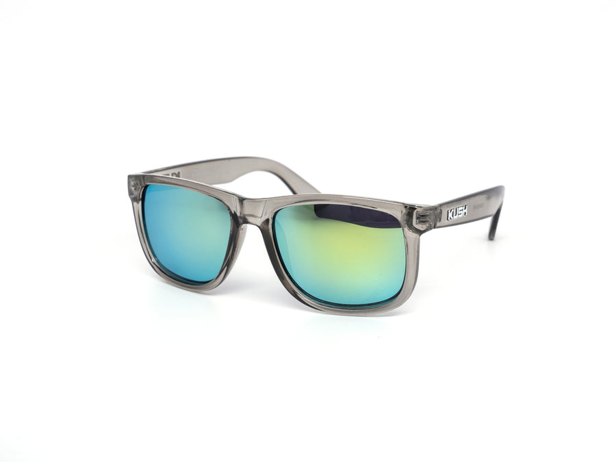 12 Pack: Kush Grey Translucent Color Mirror Wholesale Sunglasses