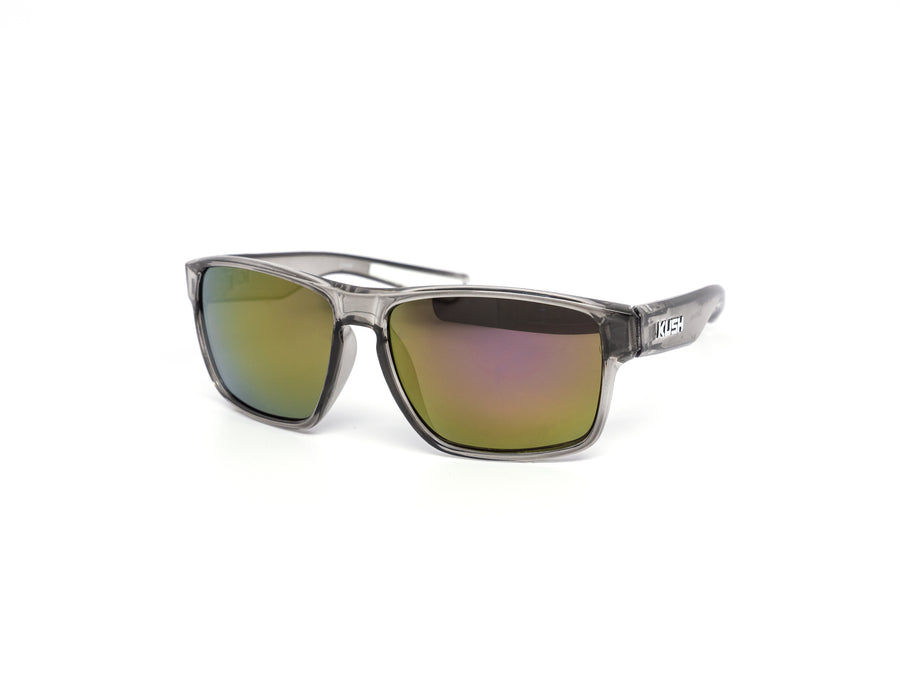 12 Pack: Kush Thick Rebel Grey Translucent Color Mirror Wholesale Sunglasses