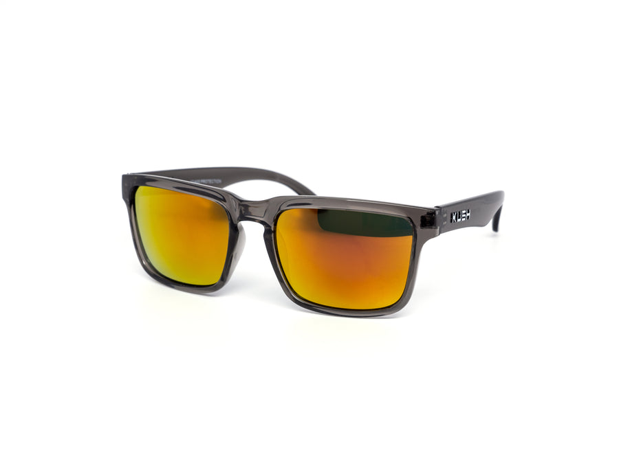 12 Pack: Kush Dark Grey Translucent Color Mirror Wholesale Sunglasses